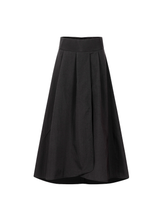 Tải hình ảnh vào trình xem Thư viện, Black Pleated Midi Skirt
