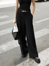 Tải hình ảnh vào trình xem Thư viện, Black Trousers With Gold Buckle
