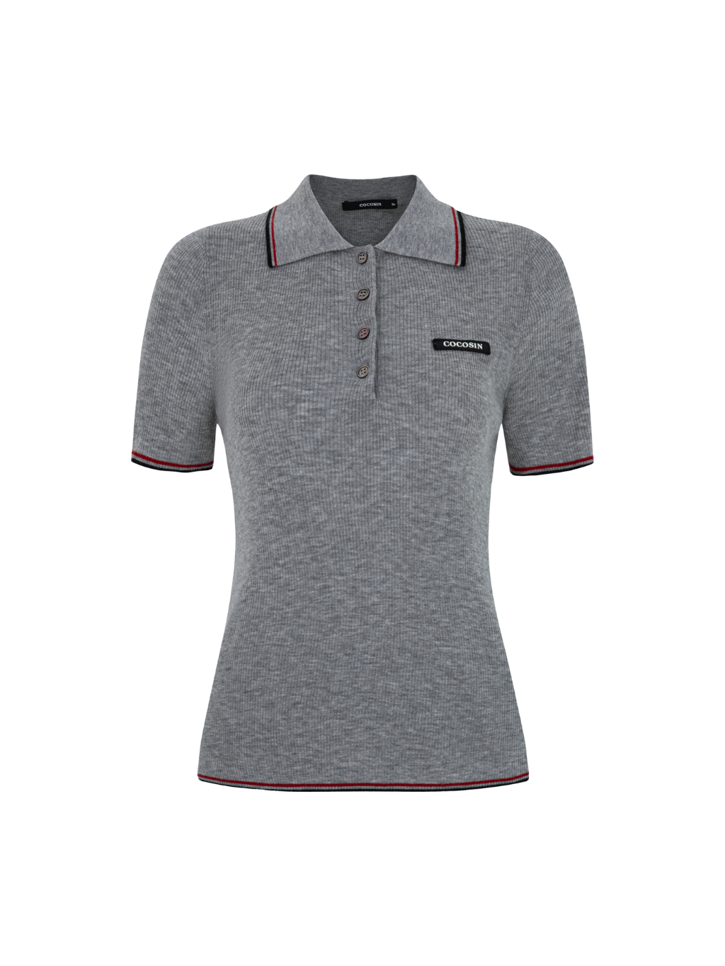 KNIT SEASON - Grey Knit Polo