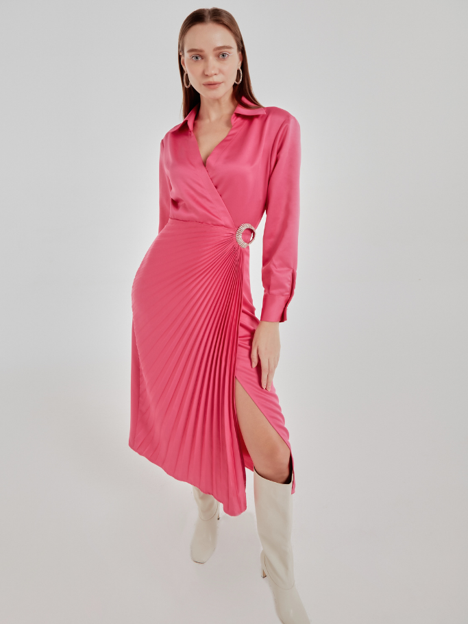 Fuchsia Shirt Dress