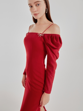 Load image into Gallery viewer, Combanation Red Fitted Dress
