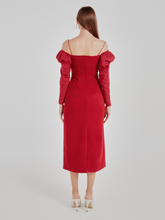 Load image into Gallery viewer, Combanation Red Fitted Dress
