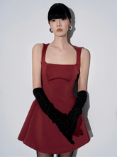 Tải hình ảnh vào trình xem Thư viện, Square Neck Red Mini Dress - HOLIDAY 24&#39;
