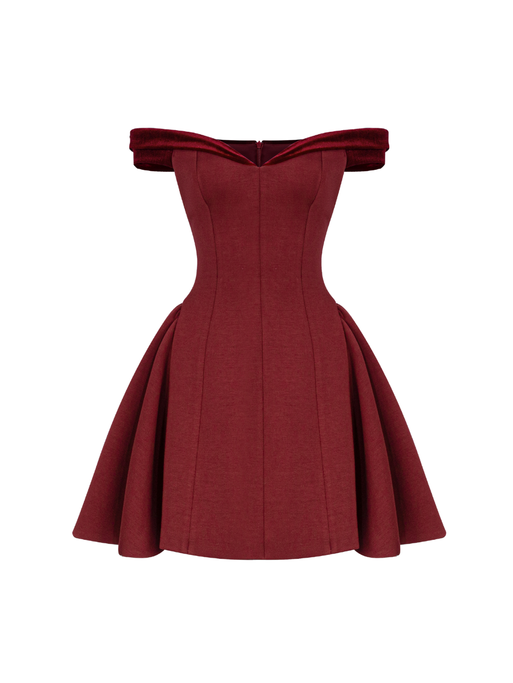 Combined Off Shoulder Red Dress - HOLIDAY 24'