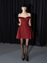 Tải hình ảnh vào trình xem Thư viện, Combined Off Shoulder Red Dress - HOLIDAY 24&#39;
