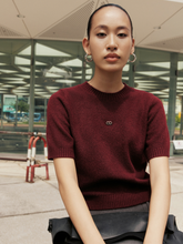 Tải hình ảnh vào trình xem Thư viện, KNIT SEASON - Rhinestone Burgundy Top
