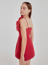 Tải hình ảnh vào trình xem Thư viện, One Shoulder Red Dress With Bow
