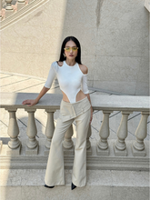 Tải hình ảnh vào trình xem Thư viện, Turn Down Waist Flare Trousers
