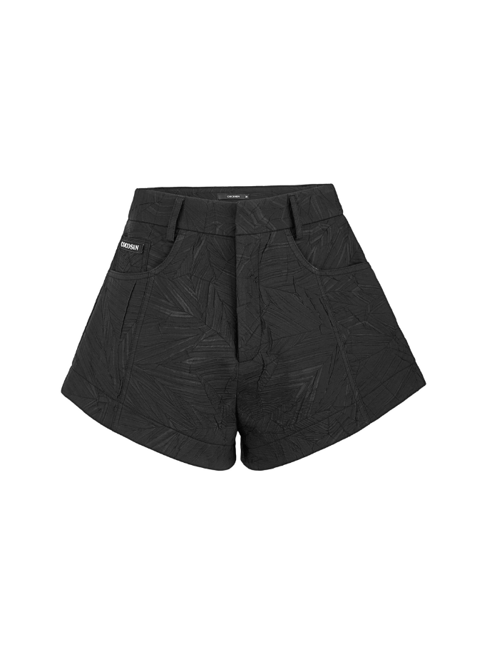 Coco Sin Black Patterned Shorts