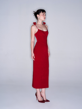 Tải hình ảnh vào trình xem Thư viện, Red Velvet Midi Dress
