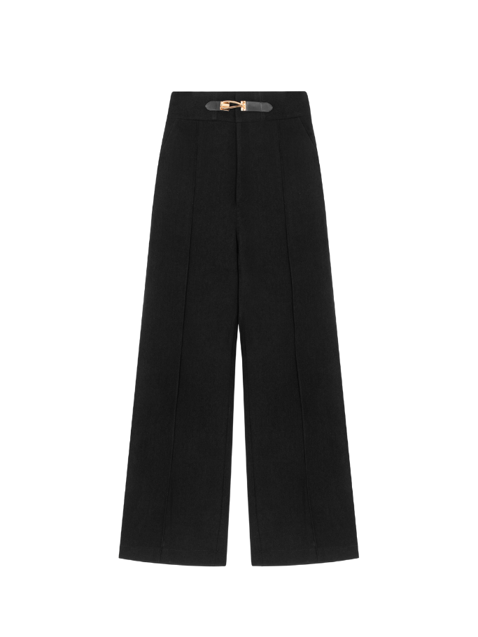 Black Trousers With Gold Buckle