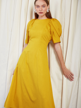 Tải hình ảnh vào trình xem Thư viện, Yellow Linen Midi Dress
