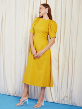 Tải hình ảnh vào trình xem Thư viện, Yellow Linen Midi Dress
