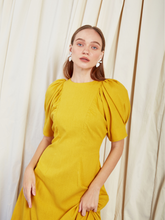 Tải hình ảnh vào trình xem Thư viện, Yellow Linen Midi Dress
