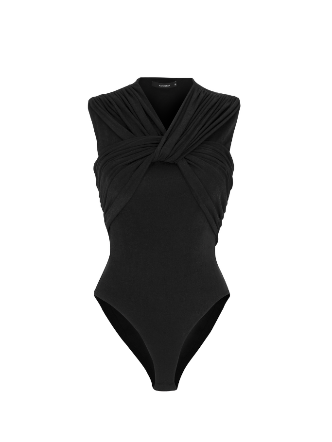 Black Bodysuit With Front Twist