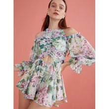 将图片加载到图库查看器，Green Print Playsuit
