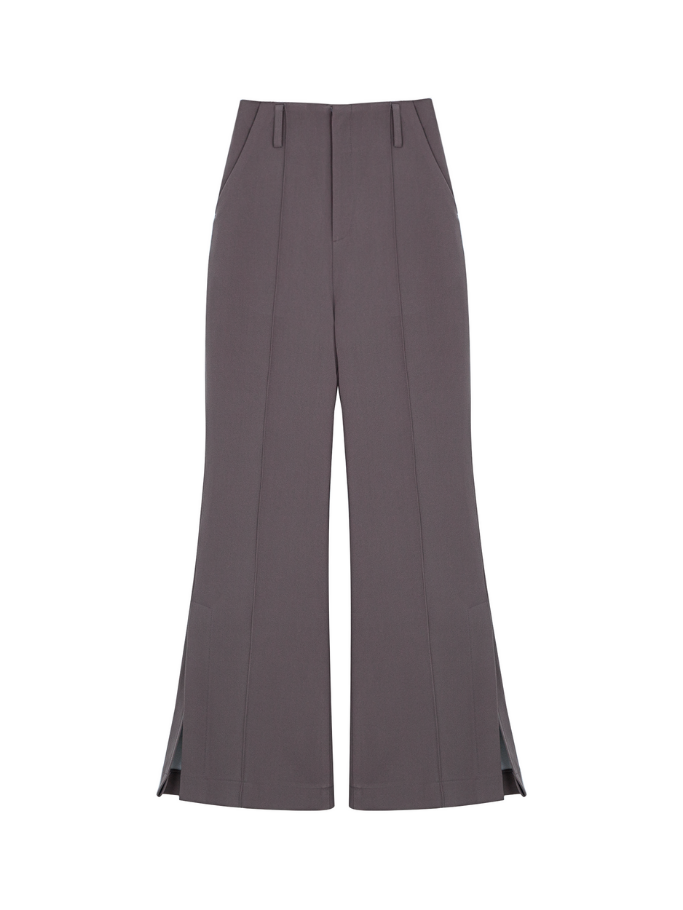 Grey Trousers With Side Slits