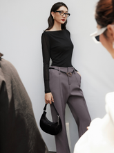 Tải hình ảnh vào trình xem Thư viện, Grey Trousers With Side Slits
