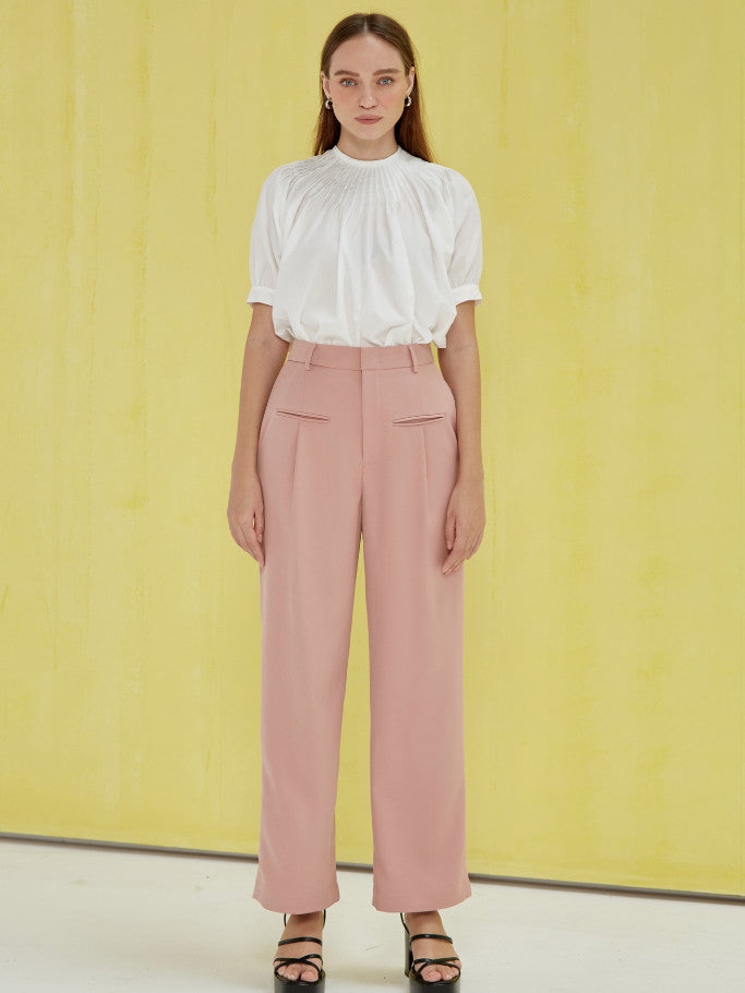 Pink Straight Leg Trousers