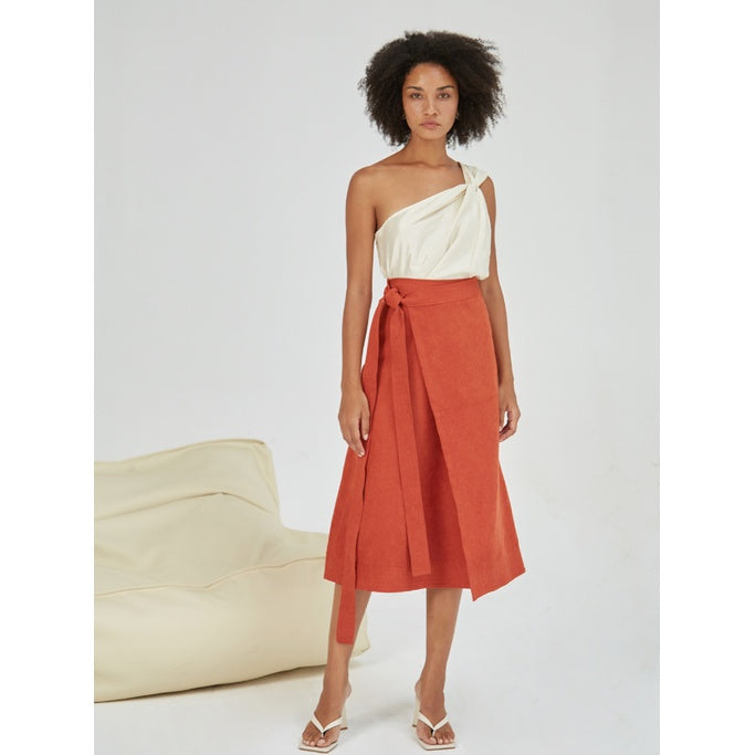 Orange Midi Skirt