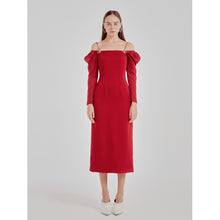 Load image into Gallery viewer, Combanation Red Fitted Dress
