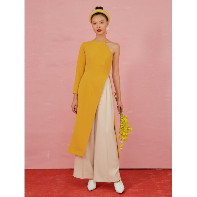 Yellow Asymmetric Ao Dai