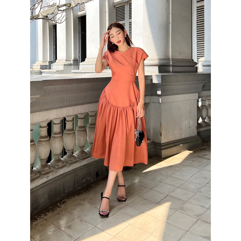 Orange Midi Dress