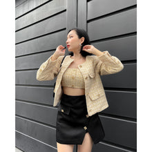 Tải hình ảnh vào trình xem Thư viện, Beige Tweed Crop Top
